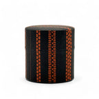 Inoue Shima Stripe Brown Washi Paper Wrapped Tea Canister (S) - Japanese Chazutsu
