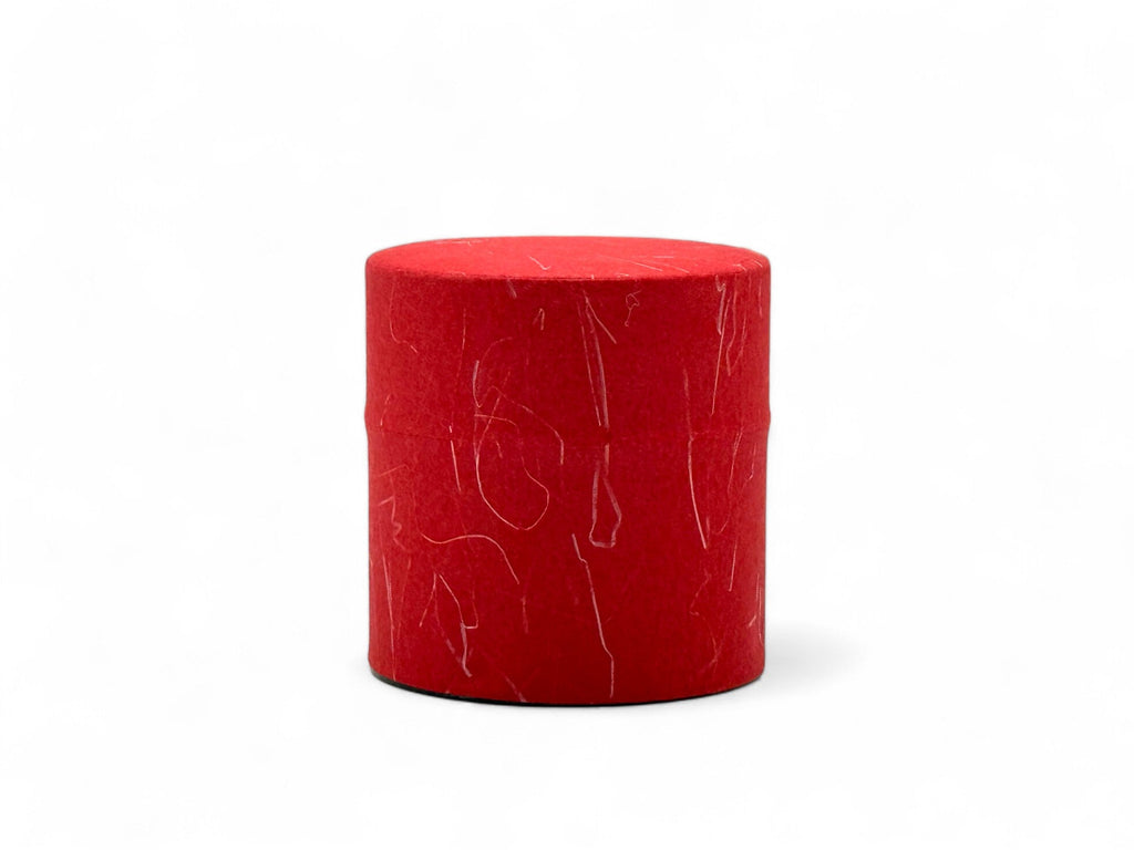 Inoue Aka Red Washi Paper Wrapped Tea Canister (S) - Japanese Chazutsu