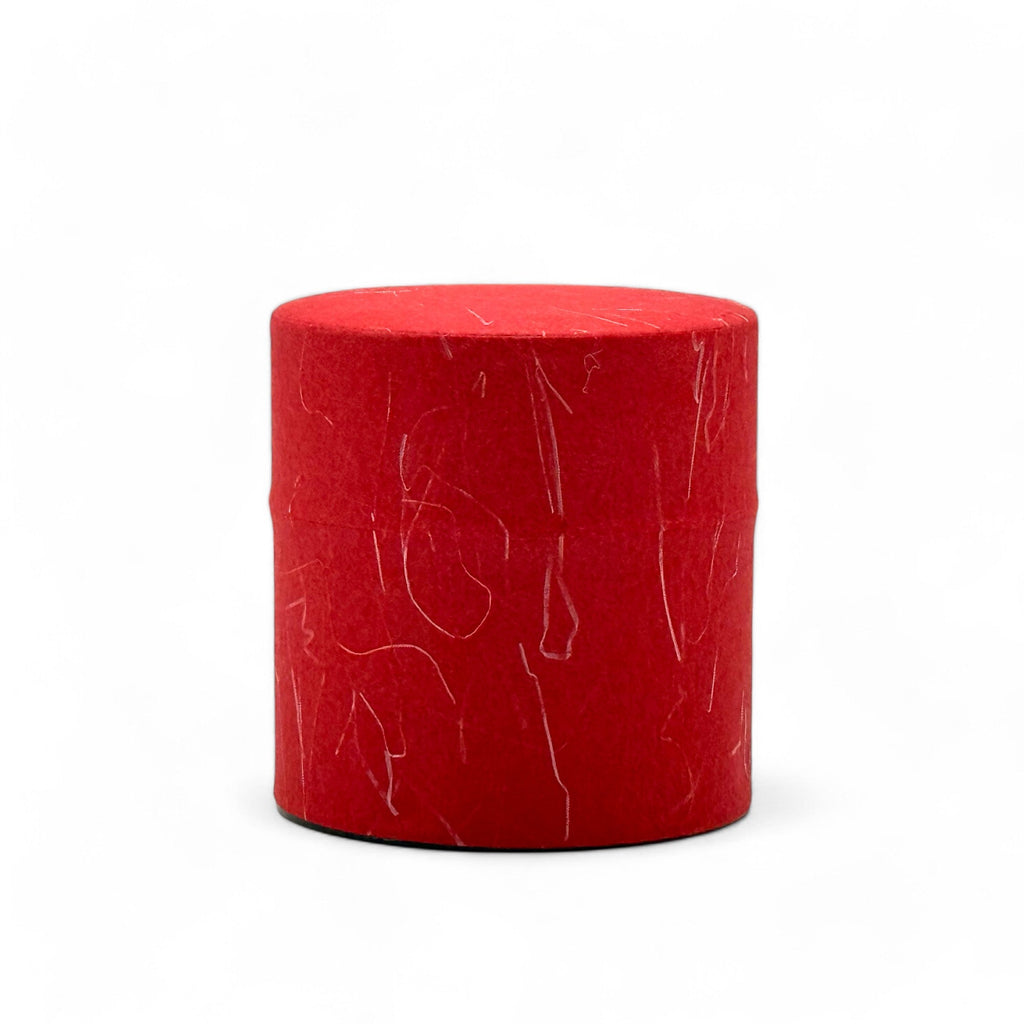 Inoue Aka Red Washi Paper Wrapped Tea Canister (S) - Japanese Chazutsu