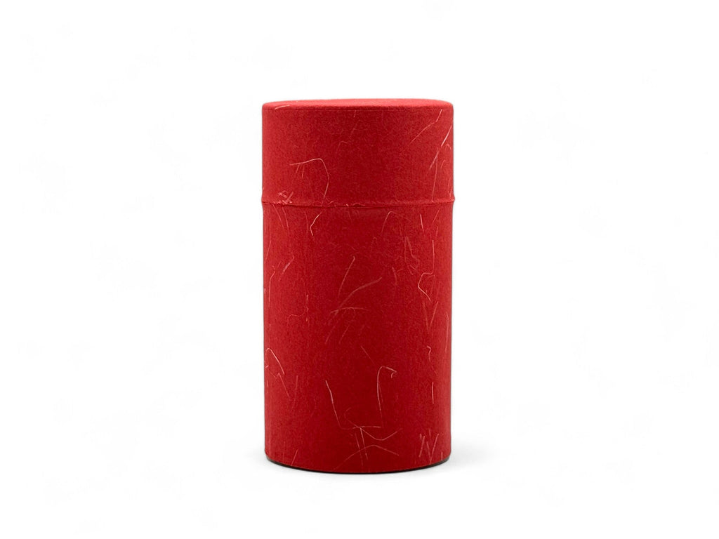 Inoue Aka Red Washi Paper Wrapped Tea Canister (L) - Japanese Chazutsu