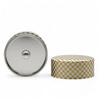 Inoue Ichimatsu Checkered Gold Washi Paper Wrapped Tea Canister (S) - Japanese Chazutsu