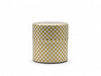 Inoue Ichimatsu Checkered Gold Washi Paper Wrapped Tea Canister (S) - Japanese Chazutsu