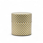 Inoue Ichimatsu Checkered Gold Washi Paper Wrapped Tea Canister (S) - Japanese Chazutsu