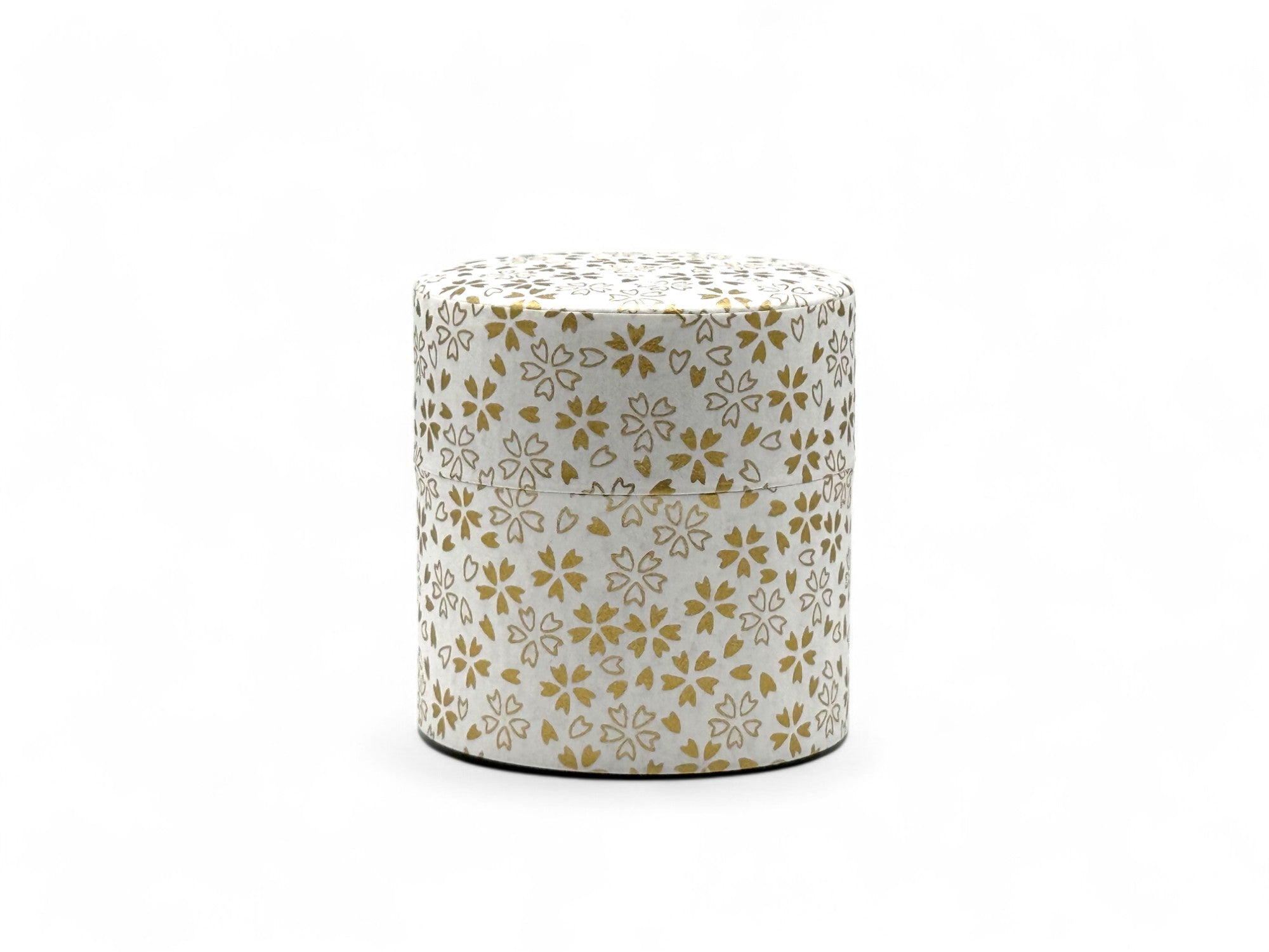 Inoue Kenran Hana White Washi Paper Wrapped Tea Canister (S) - Japanese Chazutsu