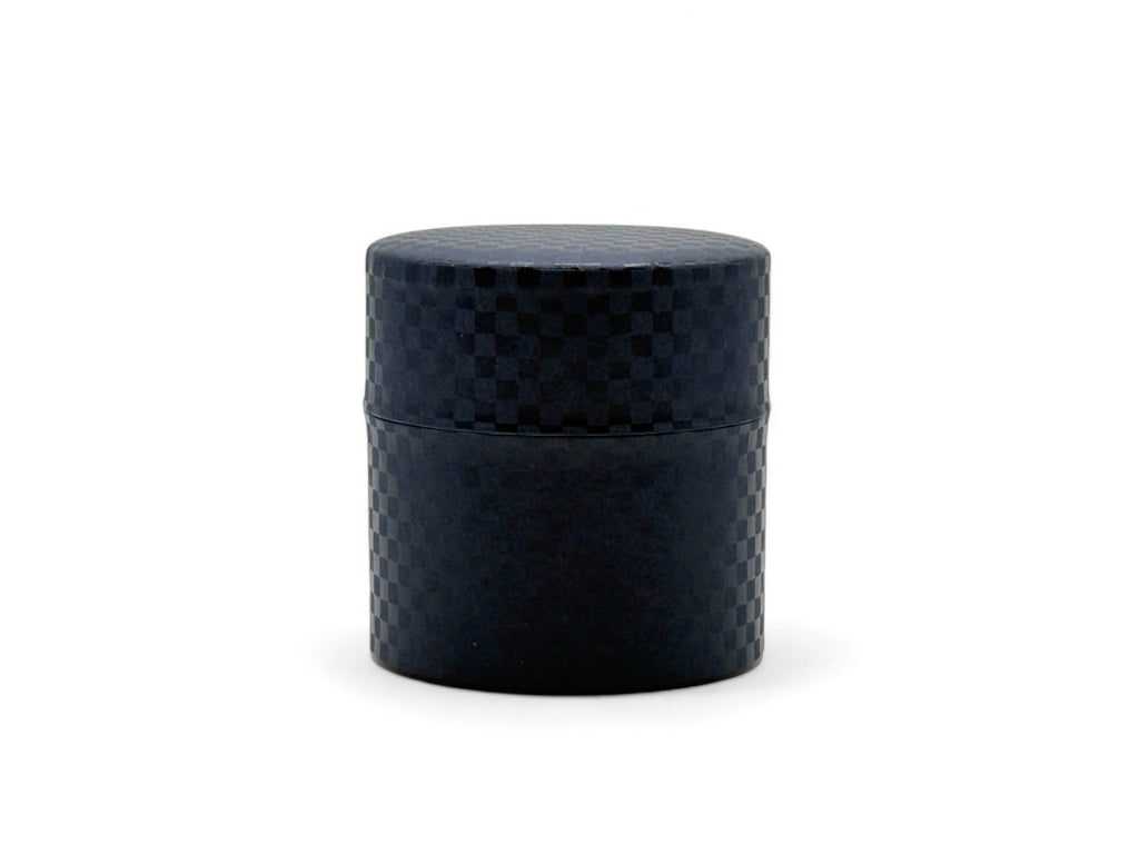 Inoue Ichimatsu Checkered Blue Washi Paper Wrapped Tea Canister (S) - Japanese Chazutsu