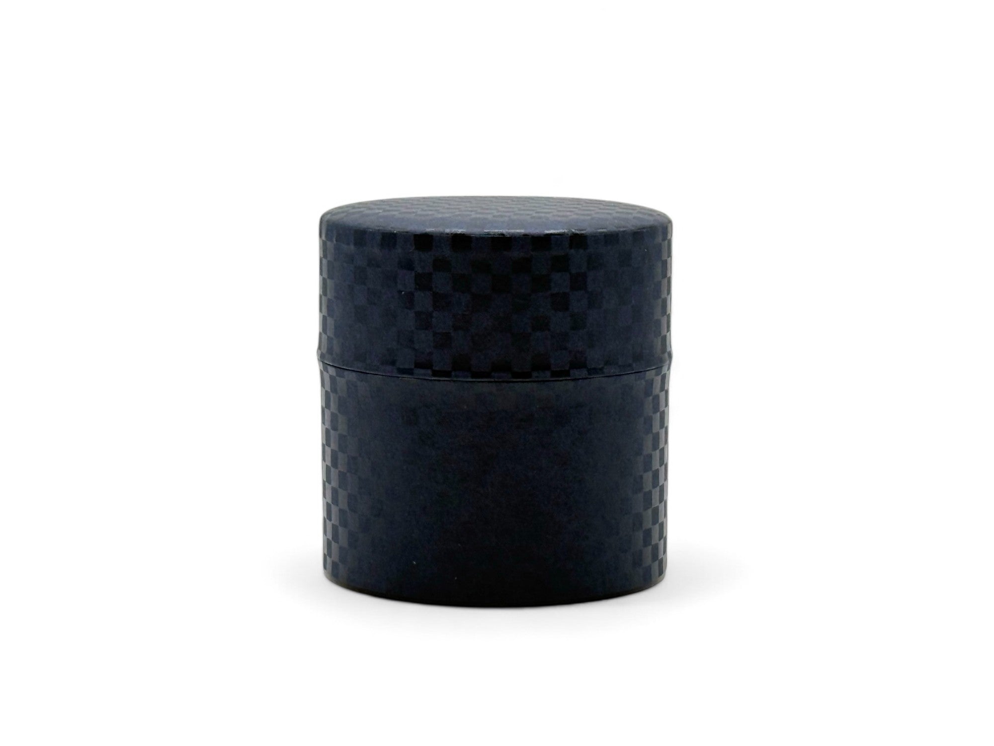 Inoue Ichimatsu Checkered Blue Washi Paper Wrapped Tea Canister (S) - Japanese Chazutsu