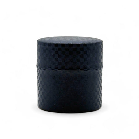 Inoue Ichimatsu Checkered Blue Washi Paper Wrapped Tea Canister (S) - Japanese Chazutsu