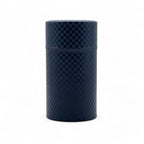 Inoue Ichimatsu Checkered Blue Washi Paper Wrapped Tea Canister (L) - Japanese Chazutsu