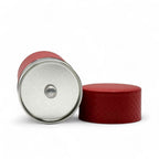 Inoue Ichimatsu Checkered Red Washi Paper Wrapped Tea Canister (L) - Japanese Chazutsu
