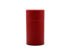 Inoue Ichimatsu Checkered Red Washi Paper Wrapped Tea Canister (L) - Japanese Chazutsu
