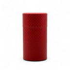 Inoue Ichimatsu Checkered Red Washi Paper Wrapped Tea Canister (L) - Japanese Chazutsu