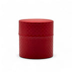 Inoue Ichimatsu Checkered Red Washi Paper Wrapped Tea Canister (S) - Japanese Chazutsu