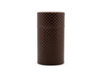 Inoue Ichimatsu Checkered Brown Washi Paper Wrapped Tea Canister (L) - Japanese Chazutsu