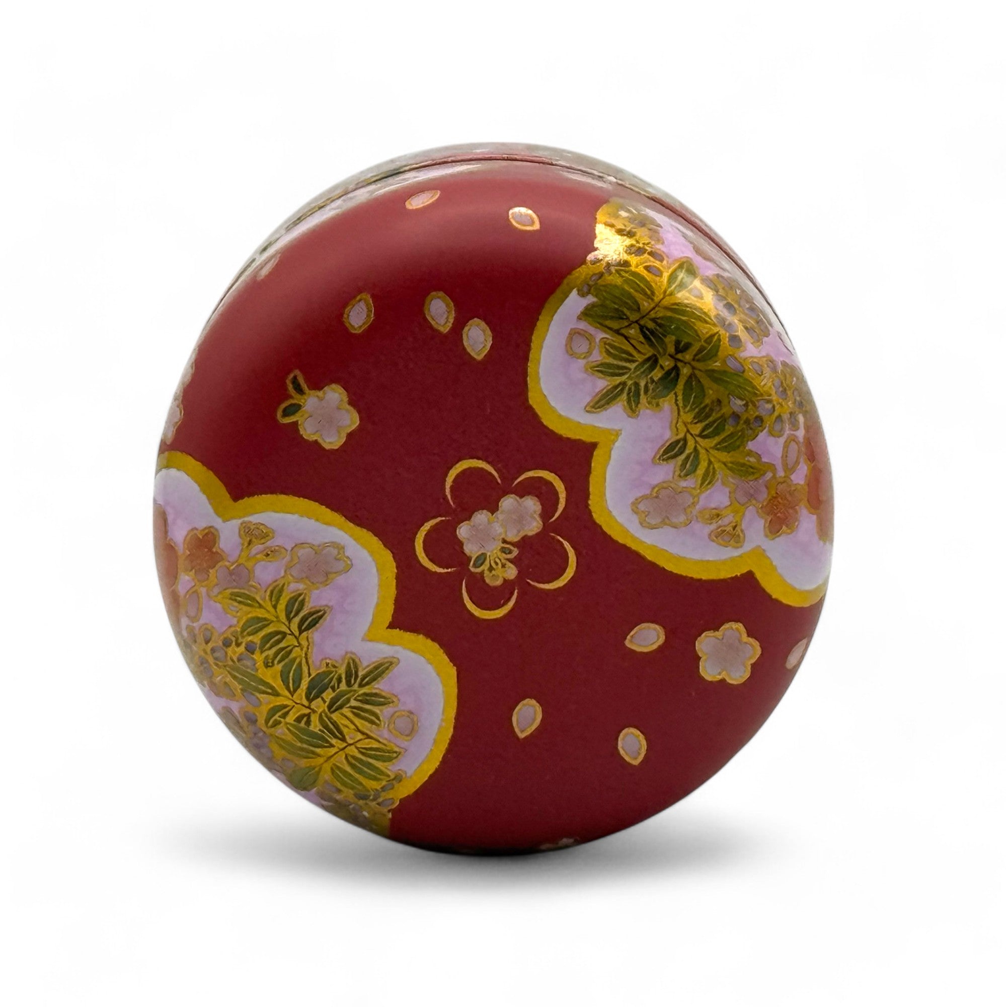 Inoue Yuino Red Metal Tea Canister - Japanese Chazutsu