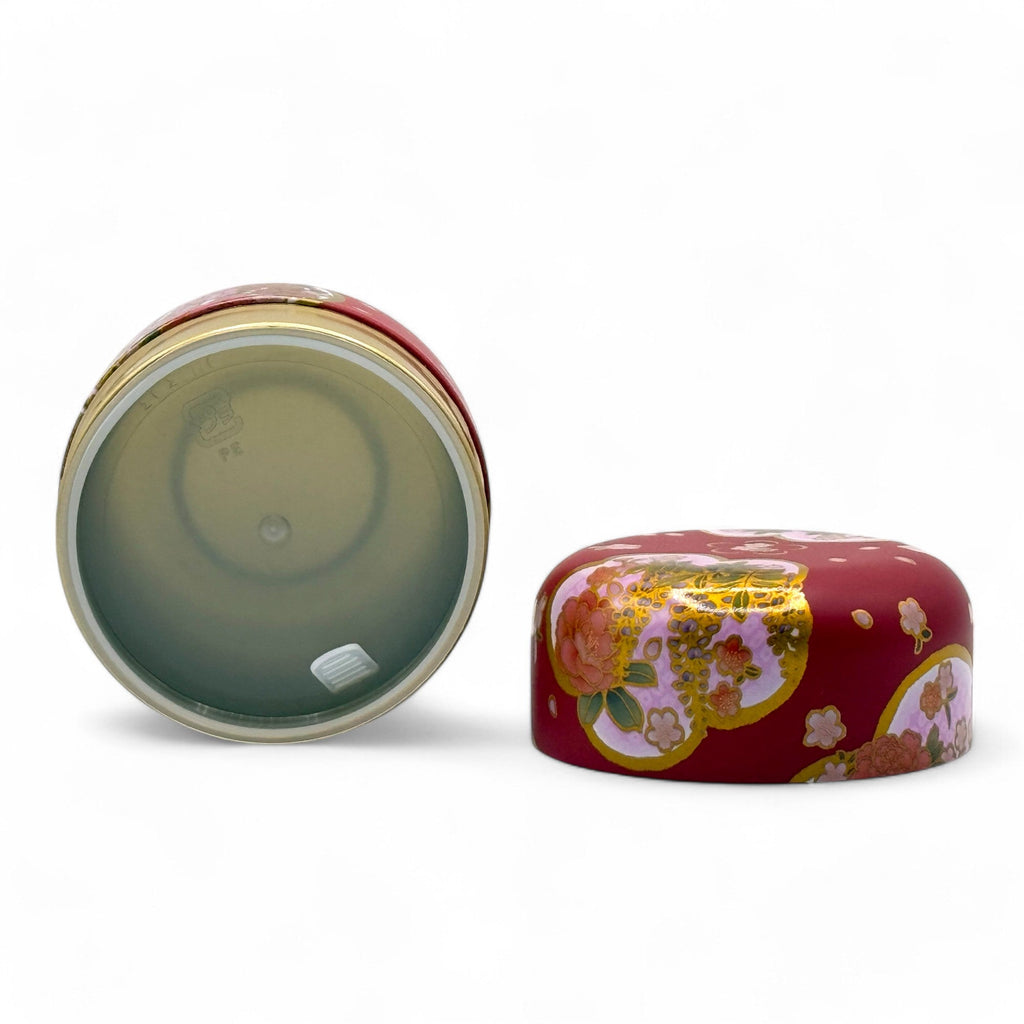 Inoue Yuino Red Metal Tea Canister - Japanese Chazutsu