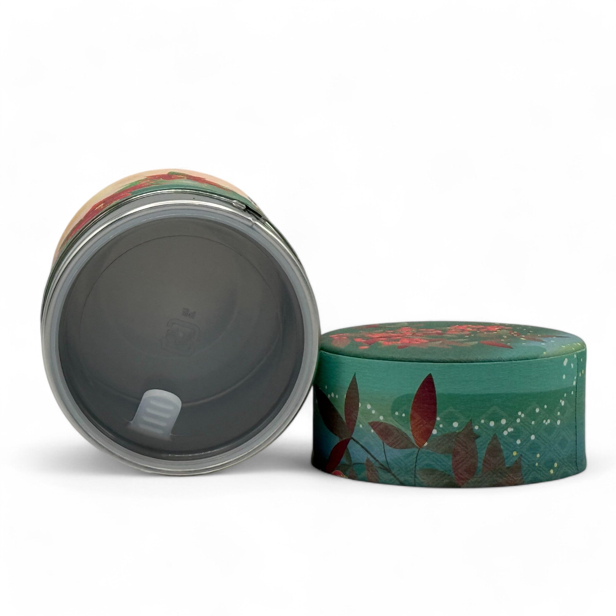 Inoue Shizukan Nanten Green Mt. Fuji Series Washi Paper Wrapped Tea Canister (S) - Japanese Chazutsu