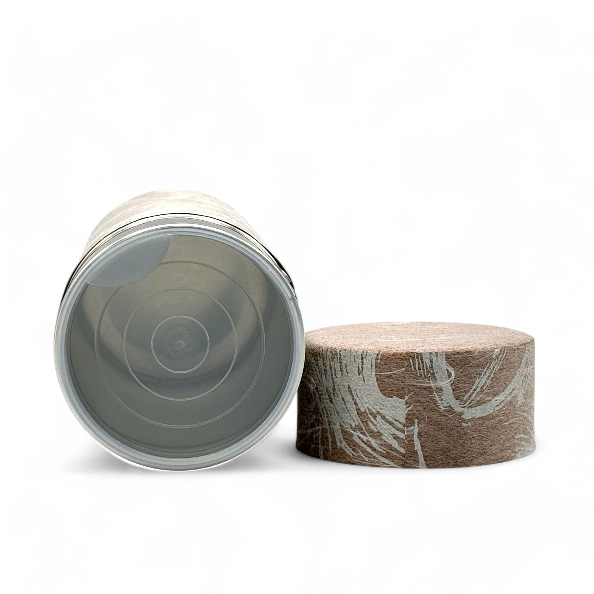 Inoue Okumura Seikan Nankyo Brown Gray Washi Paper Wrapped Tea Canister (L) - Japanese Chazutsu