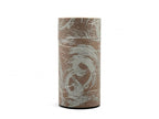 Inoue Okumura Seikan Nankyo Brown Gray Washi Paper Wrapped Tea Canister (L) - Japanese Chazutsu