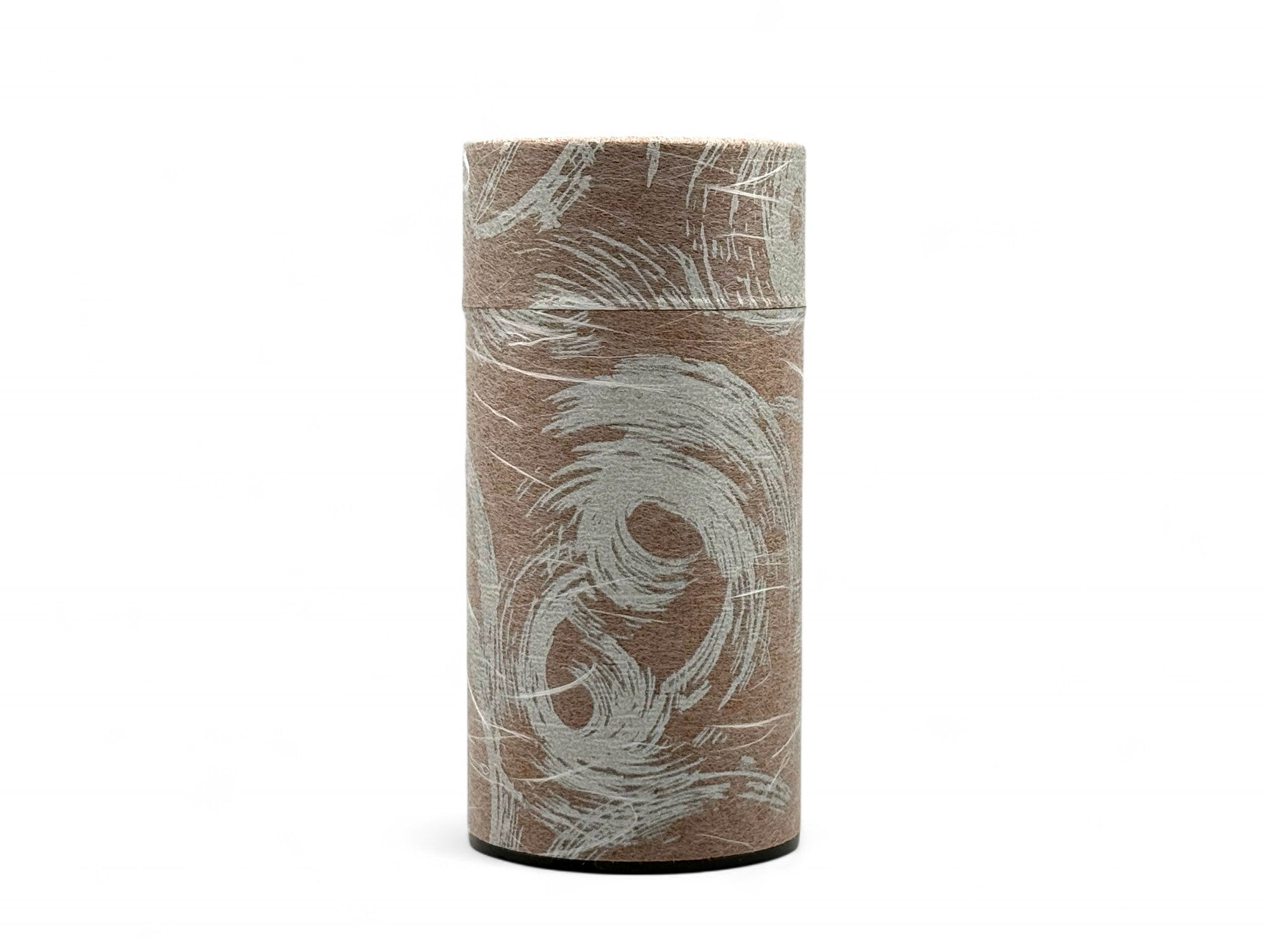Inoue Okumura Seikan Nankyo Brown Gray Washi Paper Wrapped Tea Canister (L) - Japanese Chazutsu