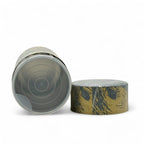 Inoue Okumura Seikan Nankyo Gray Gold Washi Paper Wrapped Tea Canister (L) - Japanese Chazutsu