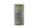 Inoue Okumura Seikan Nankyo Gray Gold Washi Paper Wrapped Tea Canister (L) - Japanese Chazutsu