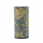 Inoue Okumura Seikan Nankyo Gray Gold Washi Paper Wrapped Tea Canister (L) - Japanese Chazutsu
