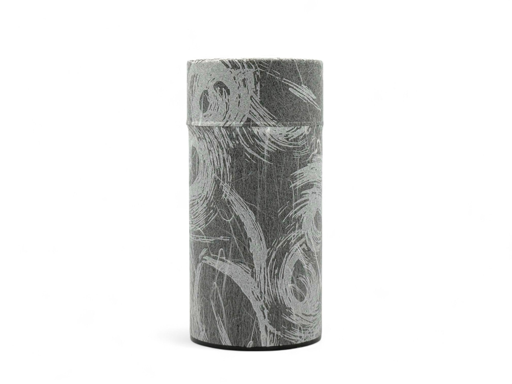 Inoue Okumura Seikan Nankyo Gray Washi Paper Wrapped Tea Canister (L) - Japanese Chazutsu