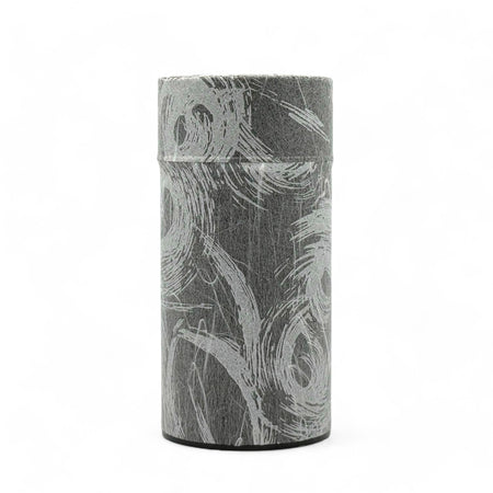 Inoue Okumura Seikan Nankyo Gray Washi Paper Wrapped Tea Canister (L) - Japanese Chazutsu