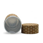 Inoue Okumura Seikan Asanoha Brown Washi Paper Wrapped Tea Canister (L) - Japanese Chazutsu