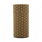 Inoue Okumura Seikan Asanoha Brown Washi Paper Wrapped Tea Canister (L) - Japanese Chazutsu