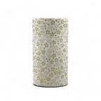 Inoue Tea Kenran Hana White Washi Paper Wrapped Tea Canister (L) - Japanese Chazutsu, featuring traditional washi paper design.