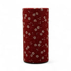 Inoue Okumura Sakura Red Fabric Wrapped Tea Canister (L) - Japanese Chazutsu
