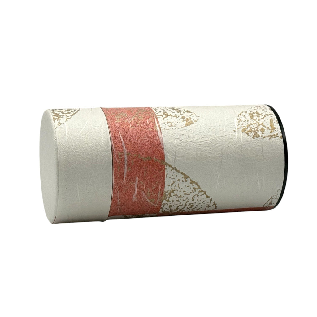 Inoue Okumura Crimson Red Washi Paper Wrapped Tea Canister (L) - Japanese Chazutsu