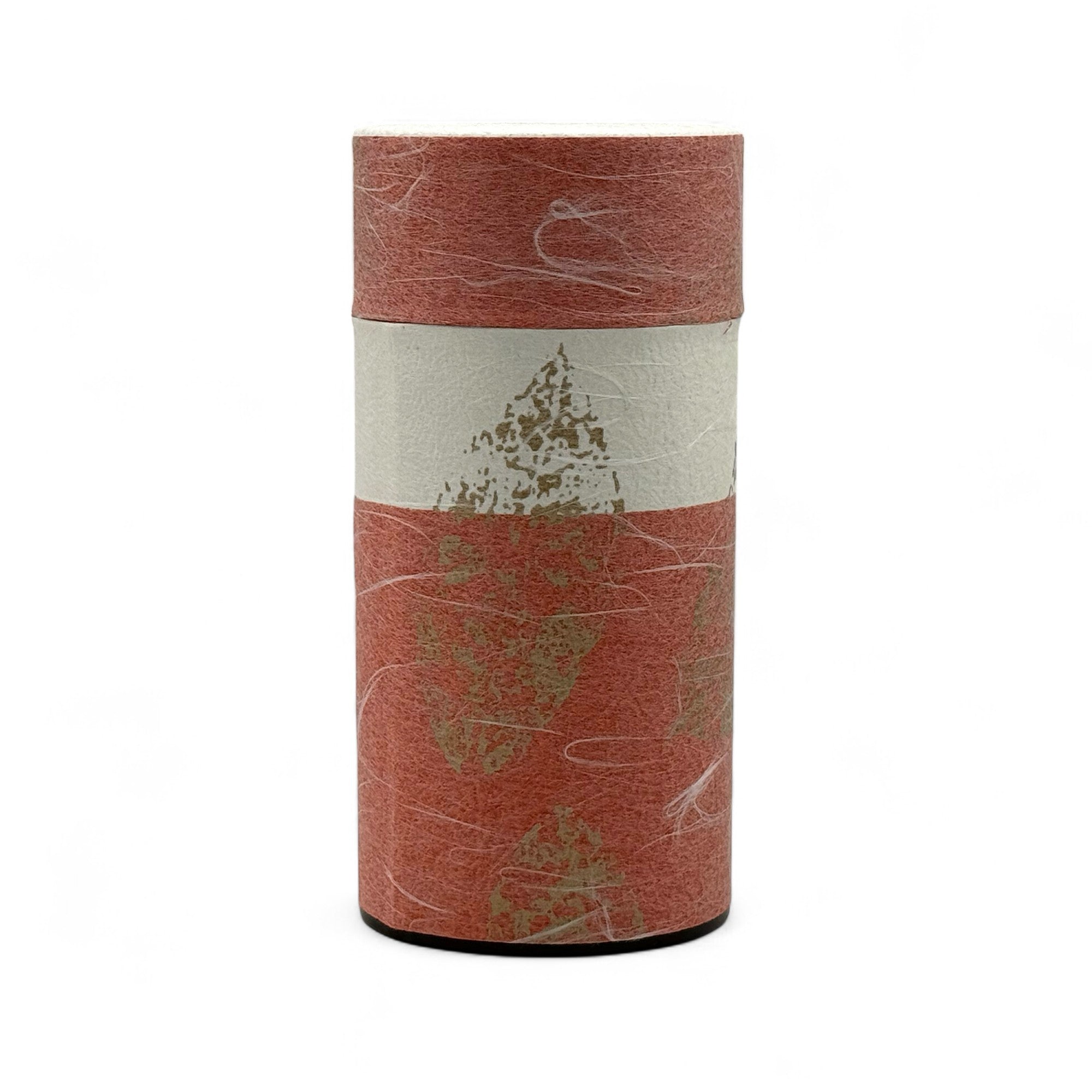 Inoue Okumura Crimson Red Washi Paper Wrapped Tea Canister (L) - Japanese Chazutsu