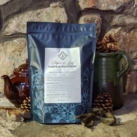 Piper and Leaf Pumpkin Moonshine Pound Bag - 190 servings of loose leaf tea with pumpkin and spices in a 1-pound bag.