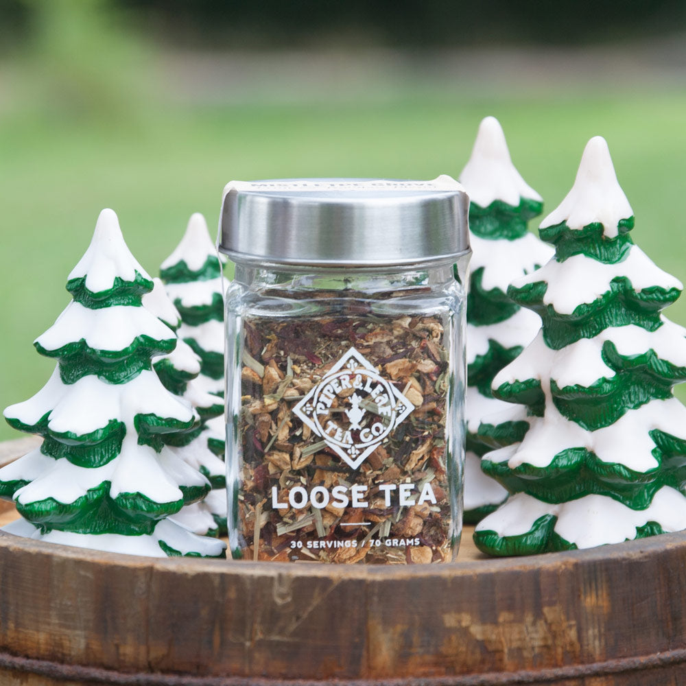 Piper and Leaf Mistletoe Grove Glass Jar of Loose Leaf Tea - 30 Servings