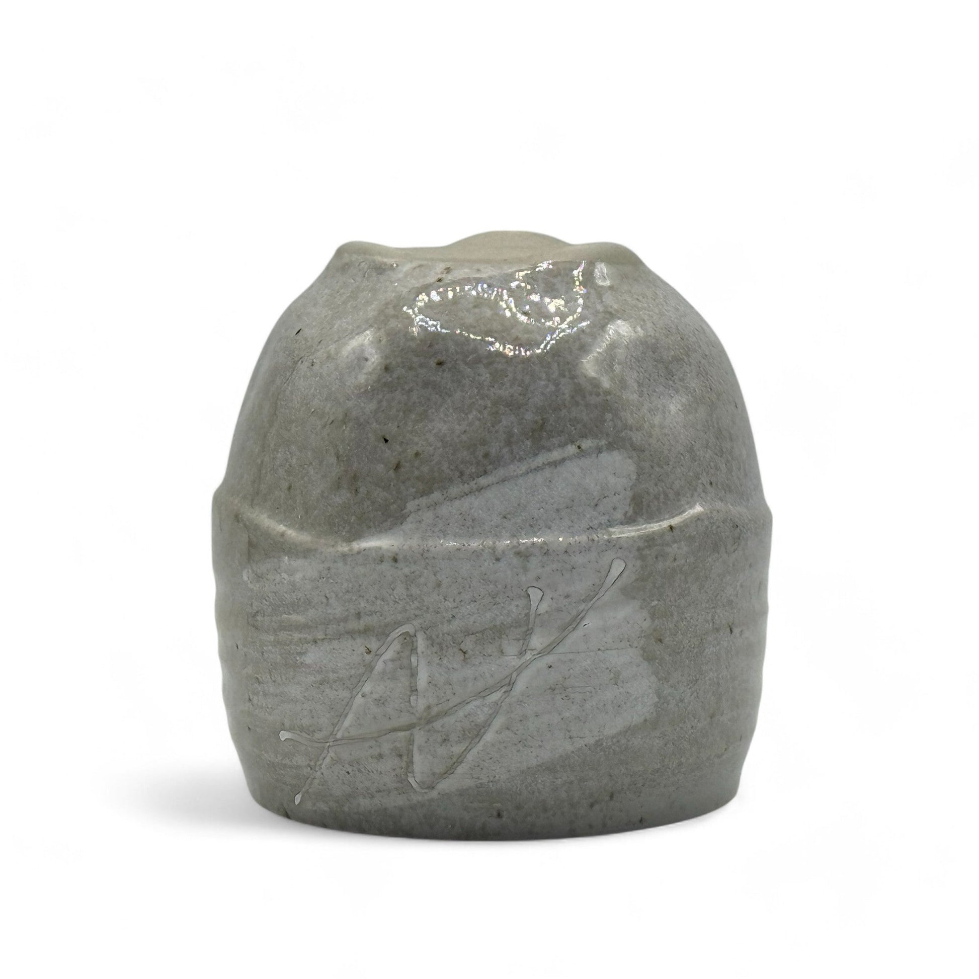 Inoue Tea Ishin Mountain Gray Mino-yaki Yunomi - Japanese Teacup