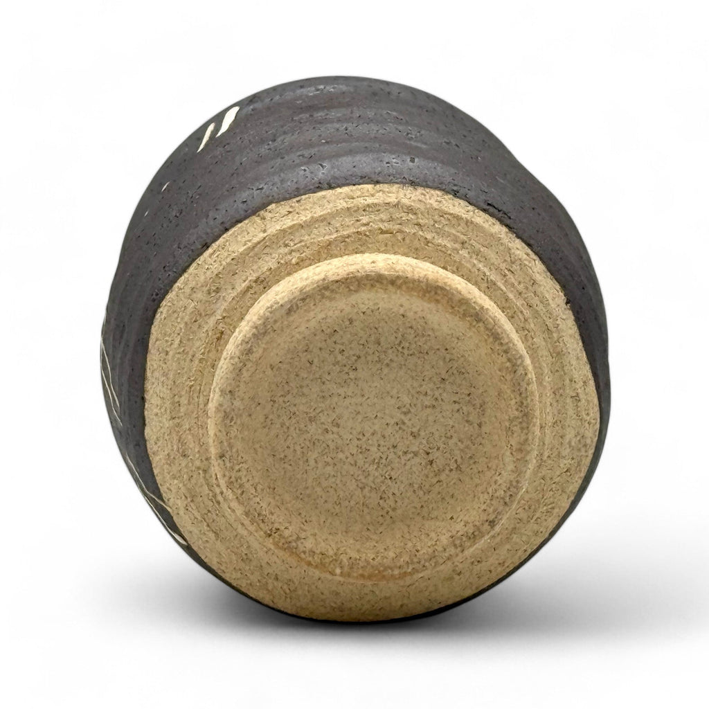 Inoue Kuro Ryusei Black Mino-yaki Yunomi - Japanese Teacup