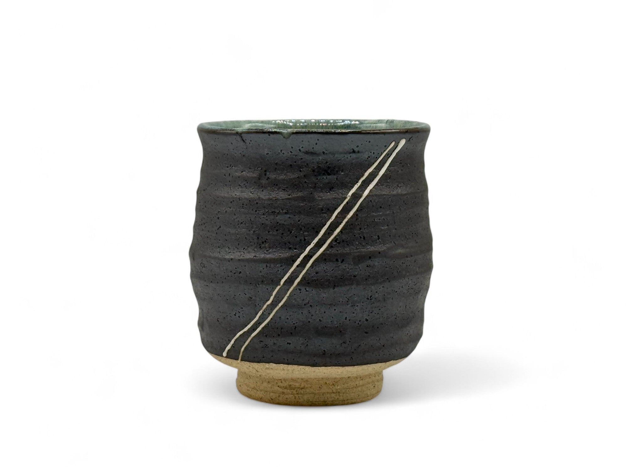 Inoue Kuro Ryusei Black Mino-yaki Yunomi - Japanese Teacup