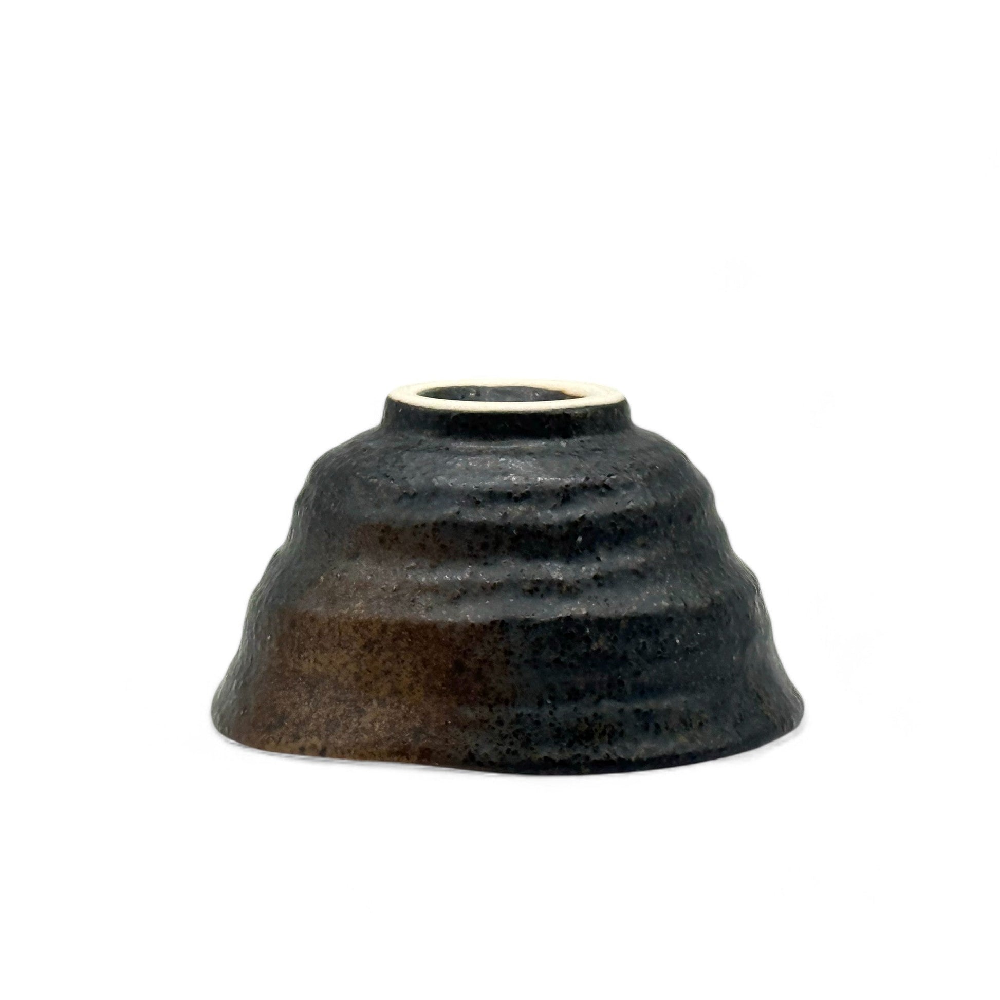 Inoue Tea Rokubei Black Bizen-yaki Yunomi - Japanese Sencha Teacup