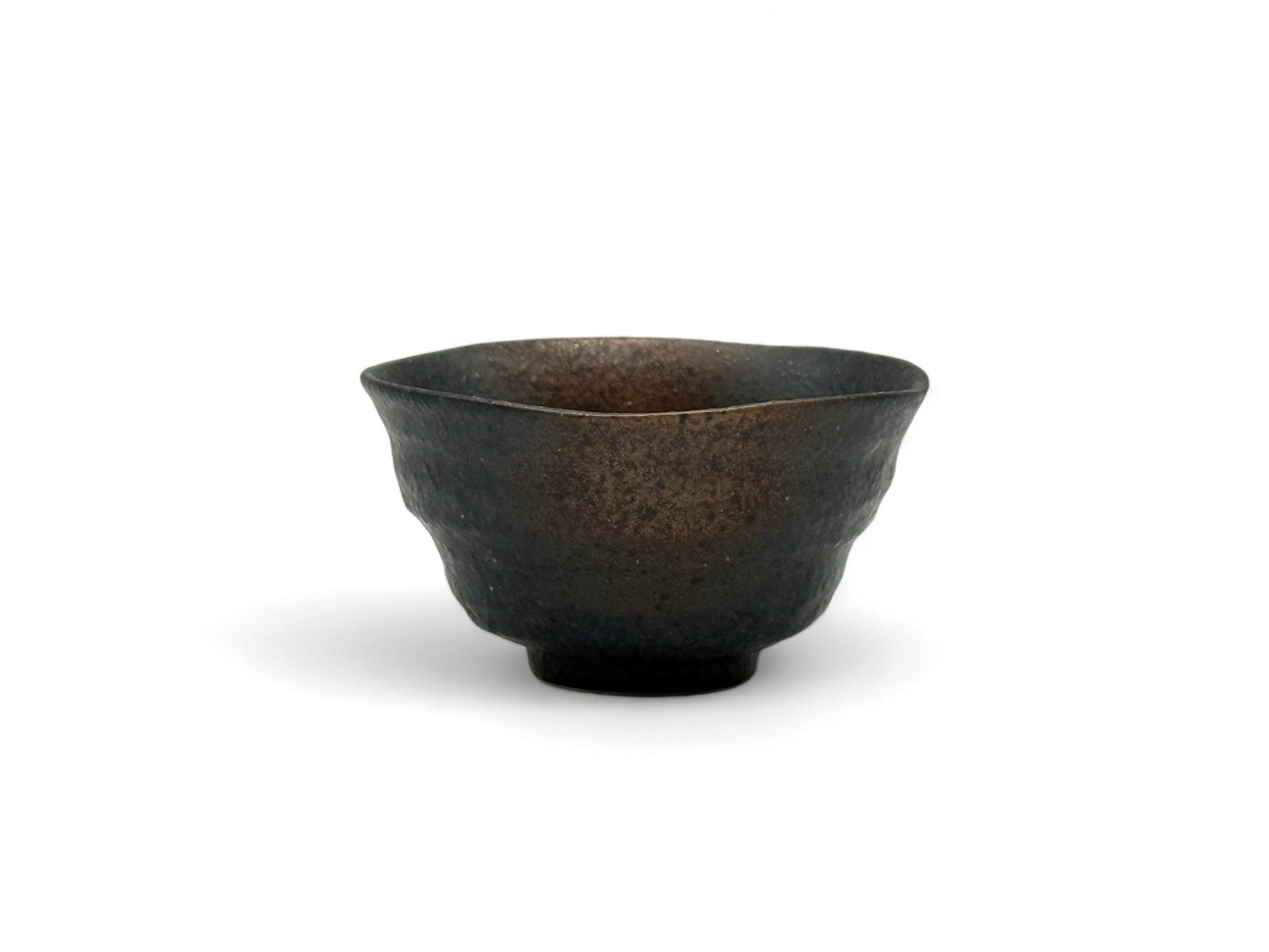 Inoue Tea Rokubei Black Bizen-yaki Yunomi - Japanese Sencha Teacup