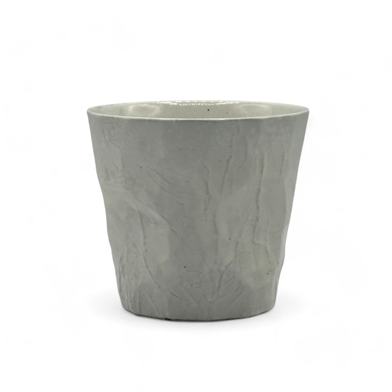 Inoue Tea Kohiki Rock White Mino-yaki Yunomi - Japanese Teacup, rustic ceramic design, 10oz capacity, handcrafted in Japan.