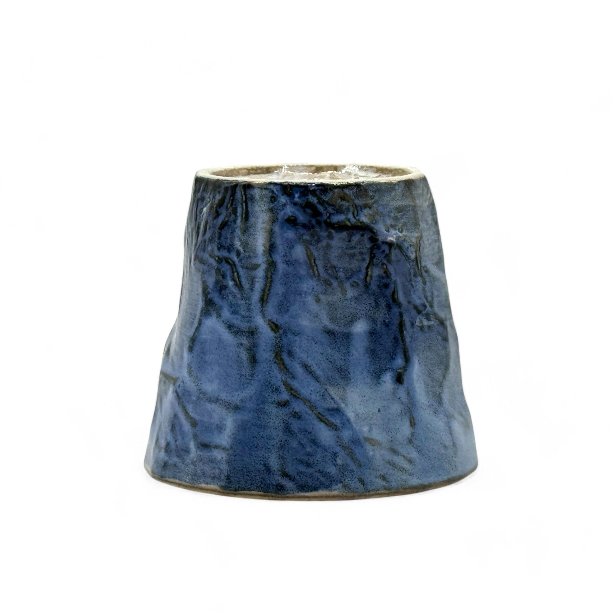 Inoue Gosu Rock Blue Mino-yaki Yunomi - Japanese Teacup