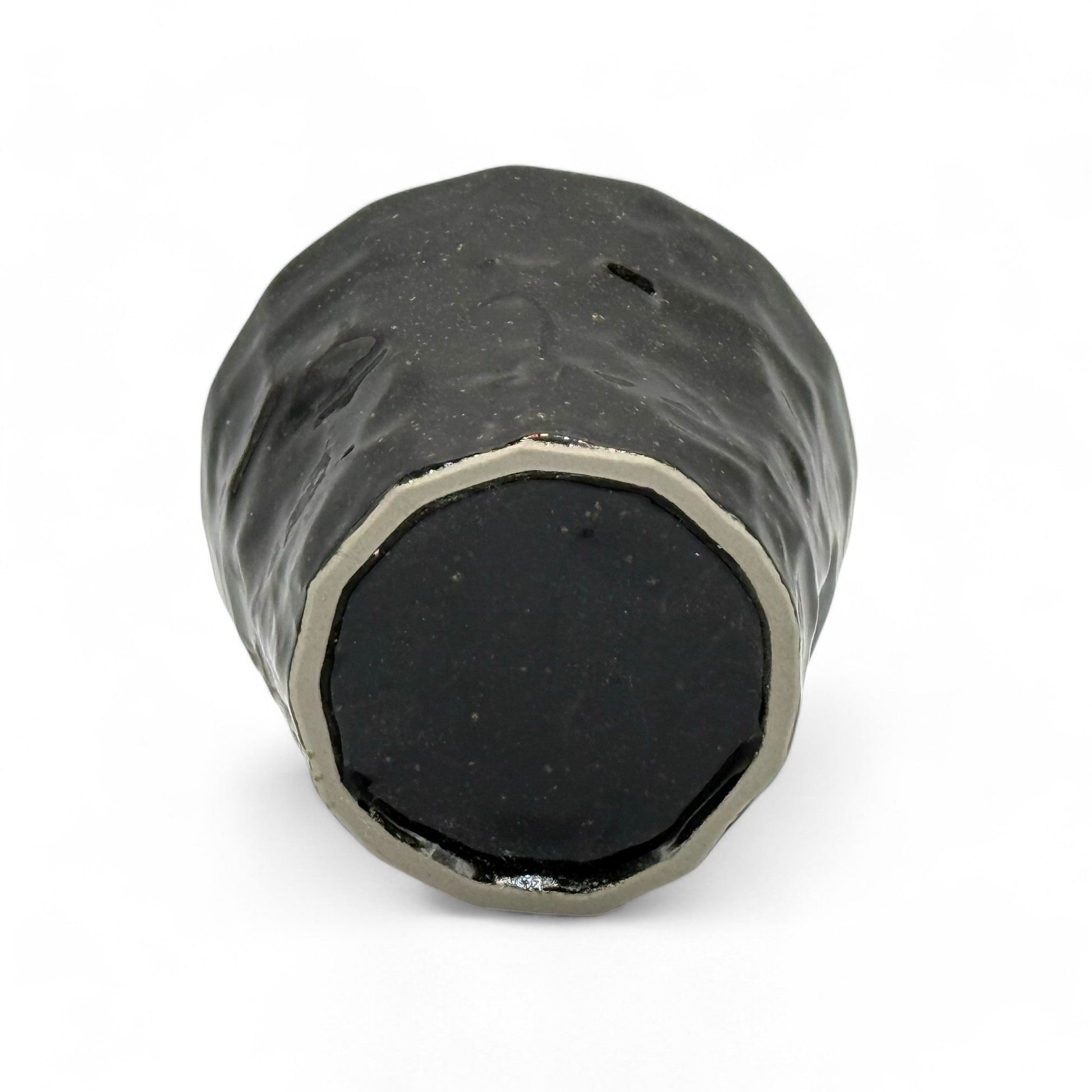 Inoue Tea Kuro Rock Black Mino-yaki Yunomi - Japanese Teacup