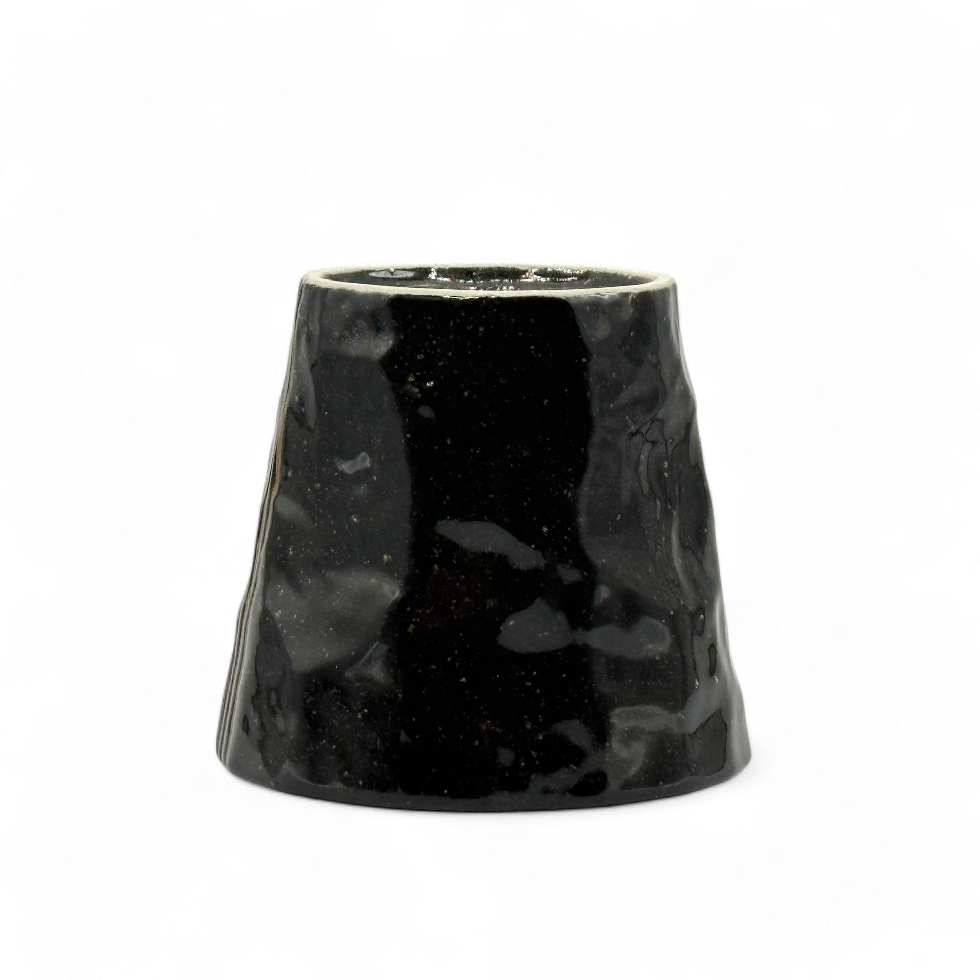 Inoue Tea Kuro Rock Black Mino-yaki Yunomi - Japanese Teacup