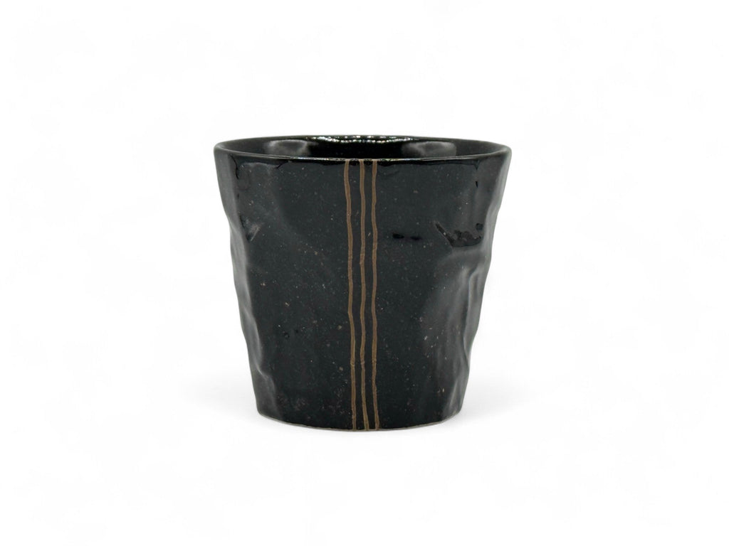 Inoue Tea Kuro Rock Black Mino-yaki Yunomi - Japanese Teacup