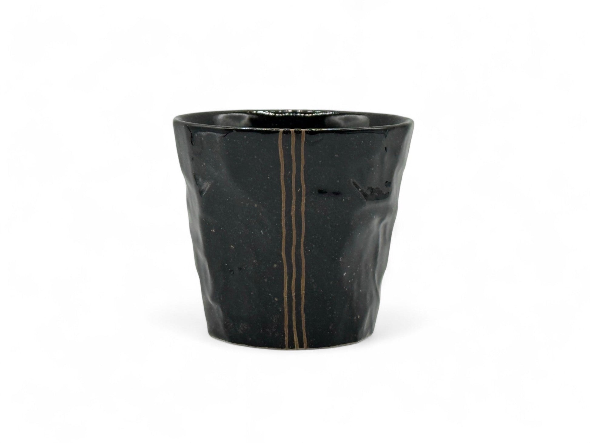 Inoue Tea Kuro Rock Black Mino-yaki Yunomi - Japanese Teacup