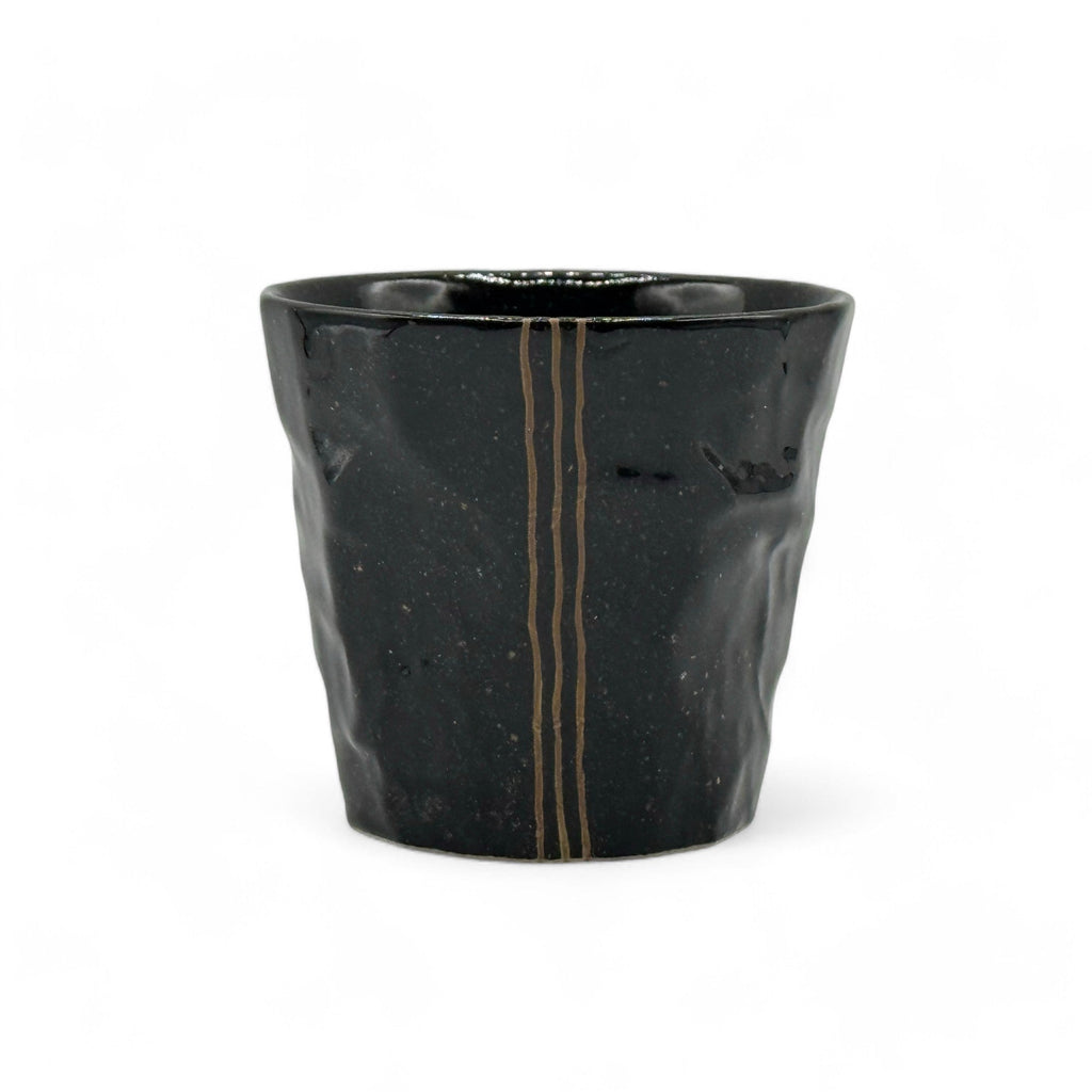 Inoue Tea Kuro Rock Black Mino-yaki Yunomi - Japanese Teacup