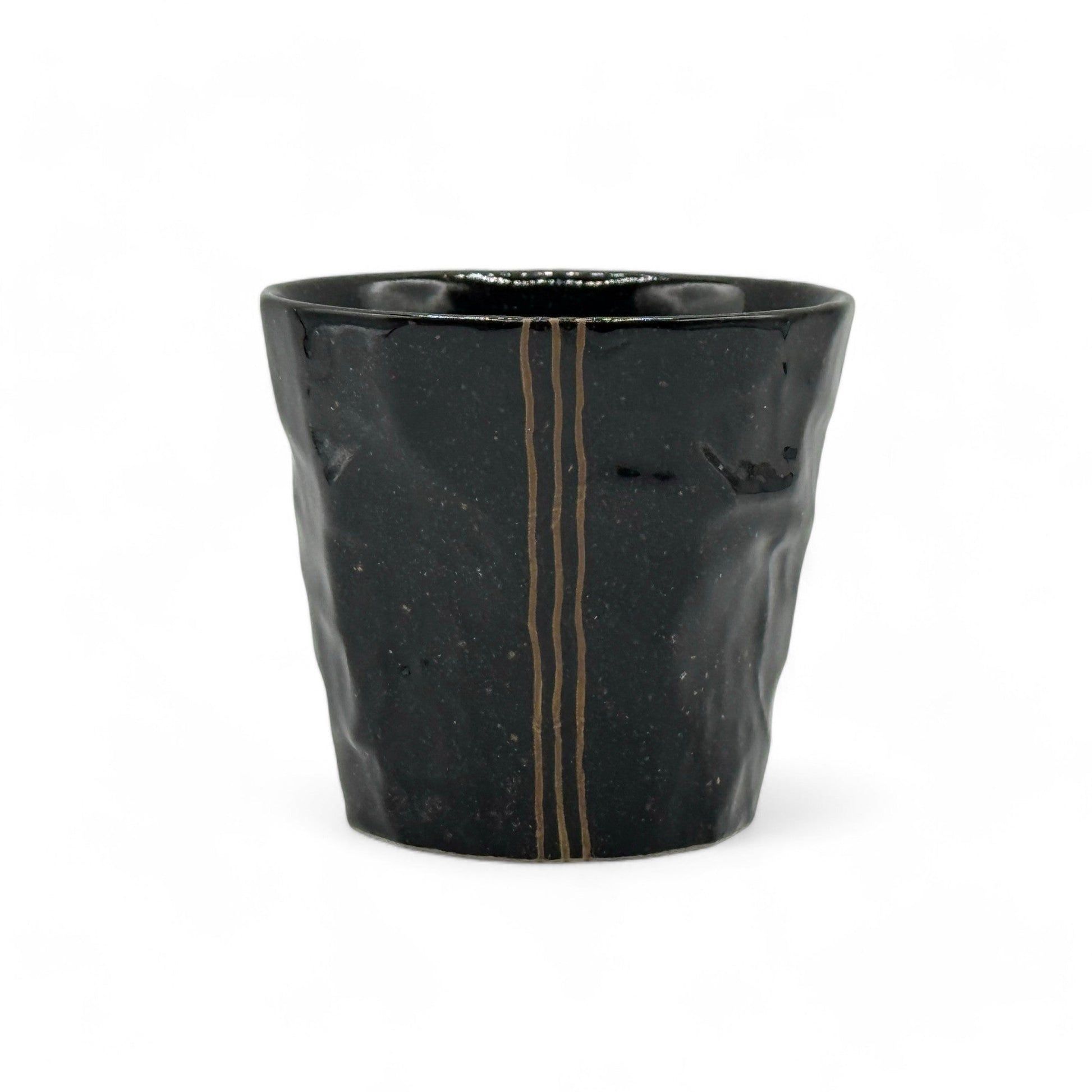 Inoue Tea Kuro Rock Black Mino-yaki Yunomi - Japanese Teacup