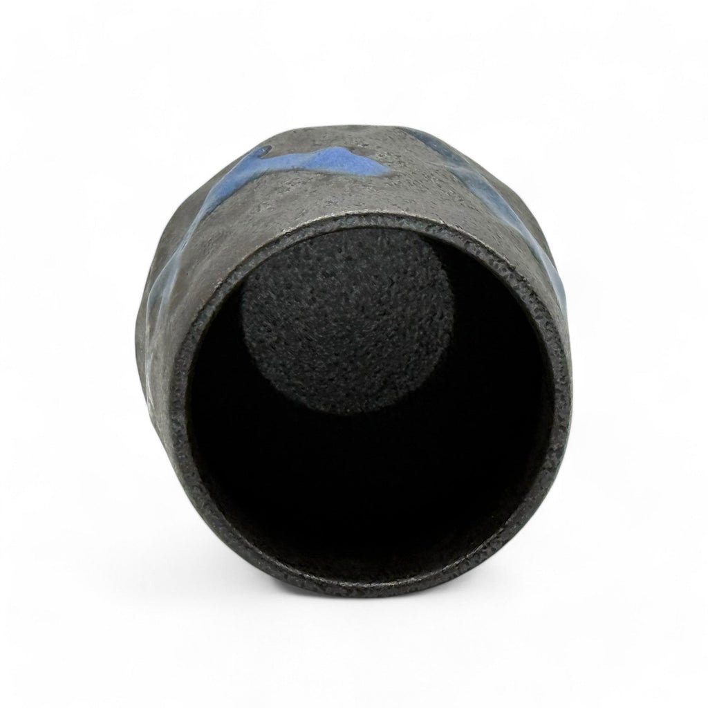 Inoue Tea Kurobuki Ryusui Gray Blue Mino-yaki Yunomi - Japanese Teacup